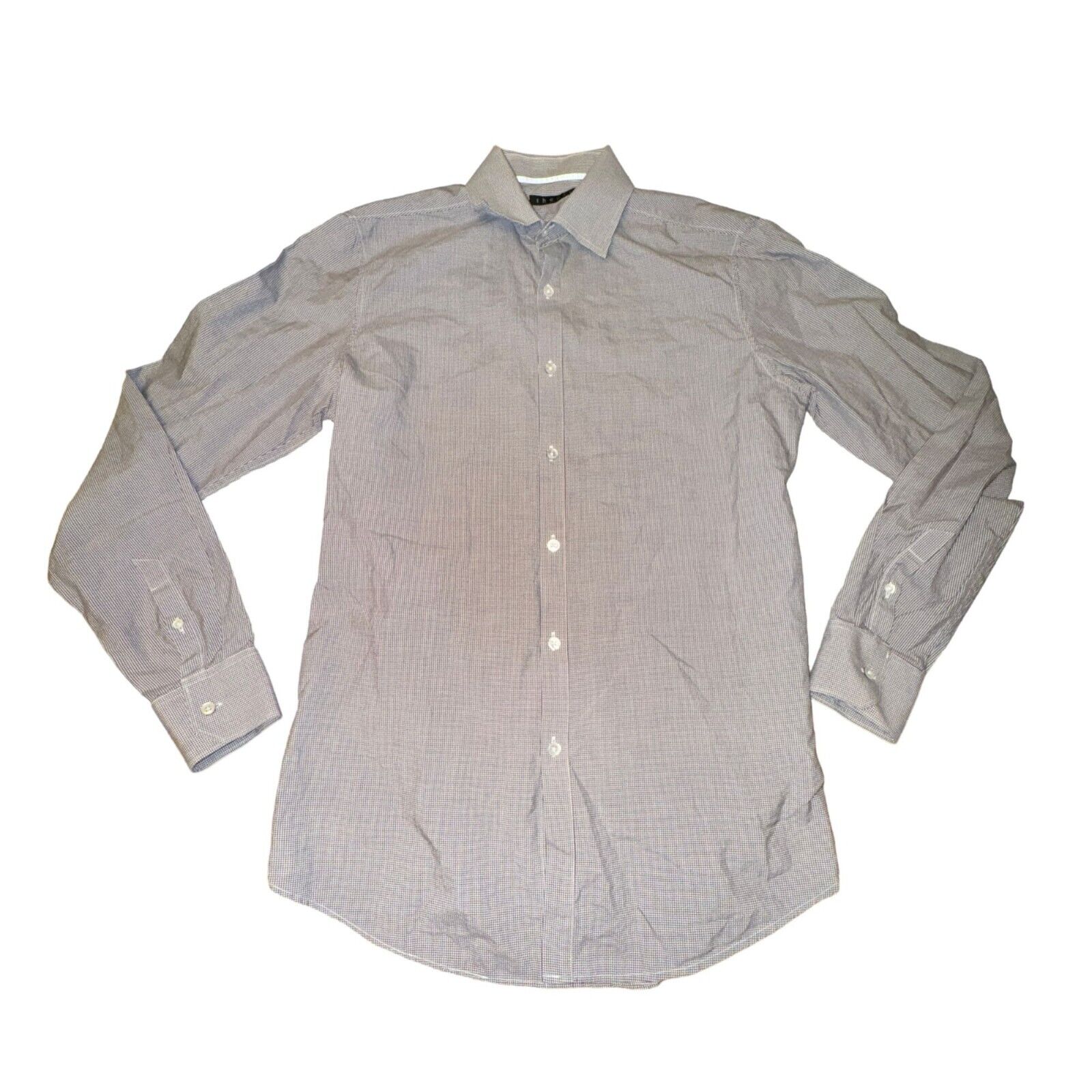 Theory S Marco Button Front Shirt Men's Size L Red Parkton Plaid Collared L/S